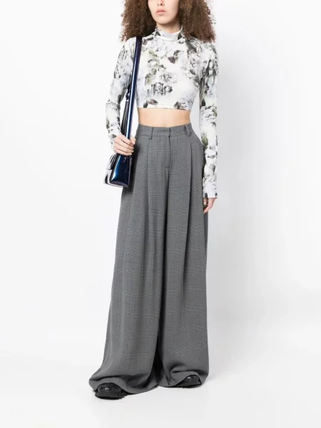 Pledinės plačiakojis kelnės Off-white balta