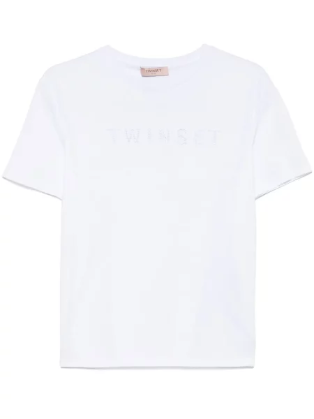 Tricou Twinset cu broderie alb