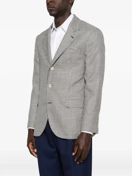 Σακάκι τύπου houndstooth Brunello Cucinelli houndstooth μαύρο