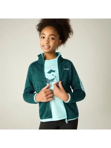 Bluza Newhill Junior z zamkiem błyskawicznym i polarem Marl zielona