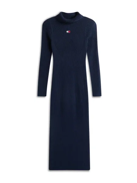 Tommy Jeans Rochie tricotat bleumarin / roșu alb