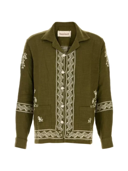 Cămașă Baziszt cu broderie verde