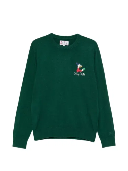 Pulover Mc2 Saint Barth cu decolteu rotund verde