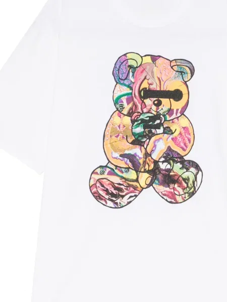 Ursuleț de pluș tricou Undercover cu imagine alb