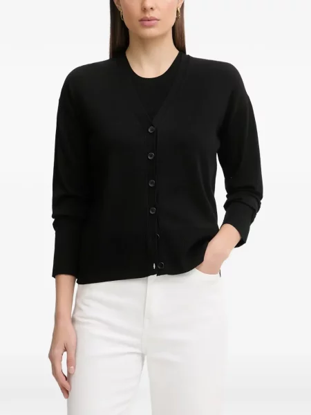 Cardigan Sisley cu decolteu în V negru