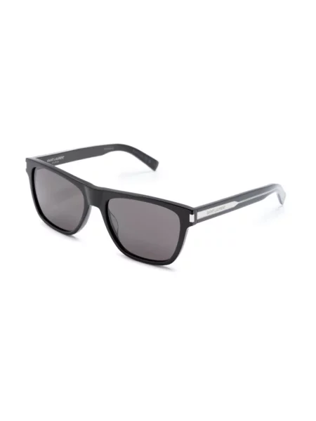Okulary przeciwsłoneczne Saint Laurent z logo czarne