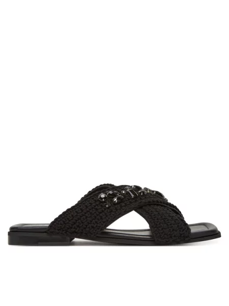 Шлепанцы Inuikii с камнями черные