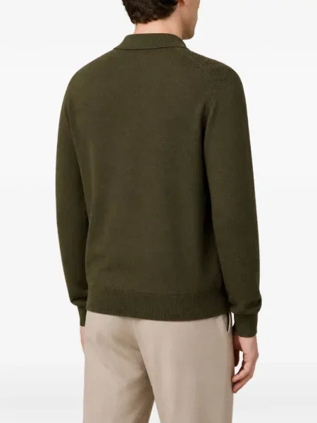 Lung tricou polo Retori cu model argyle verde