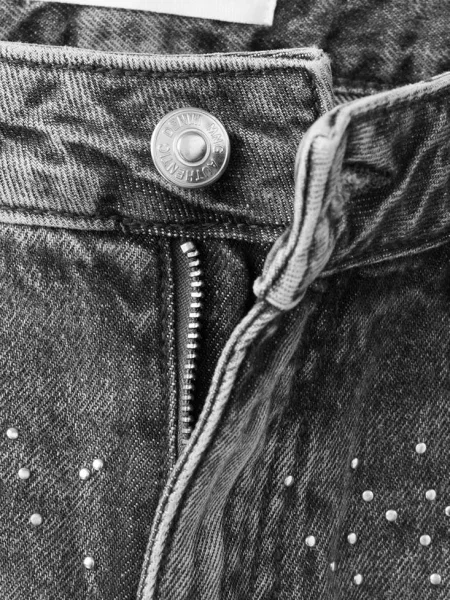 Jeansy wide leg z ćwiekami denim Teen 38 MANGO TEEN szary