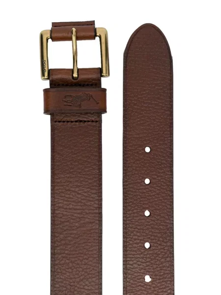 Ilgas siuvinėtas lininis marškinėliai Polo Ralph Lauren ruda