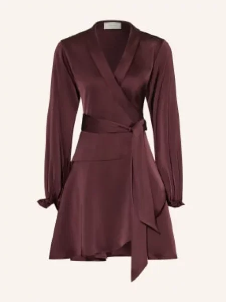 Neo Noir Sukienka Kopertowa Colbie Z Satyny rot fioletowa