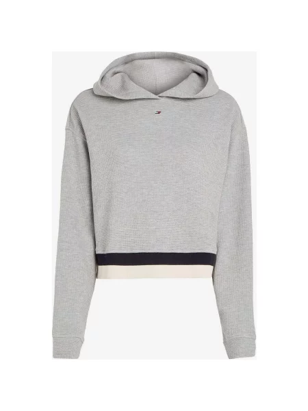Bluza z kapturem Tommy Hilfiger Relaxed Rib Waffle L szara
