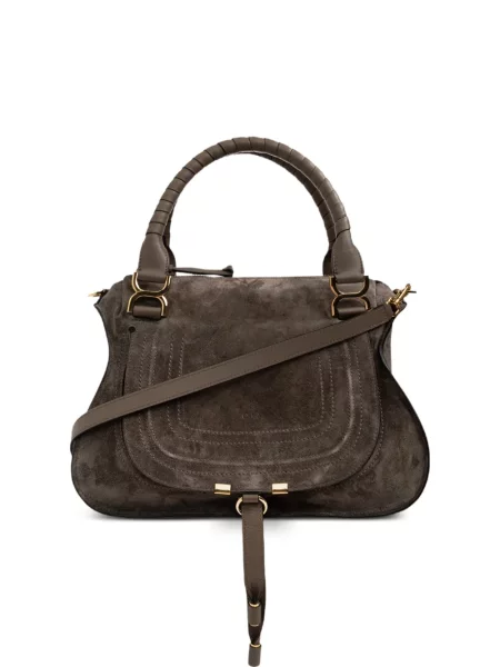 Geantă shopper Chloé din piele de căprioară gri