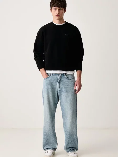 Guess Jeans hanorac pentru bărbați cu negru