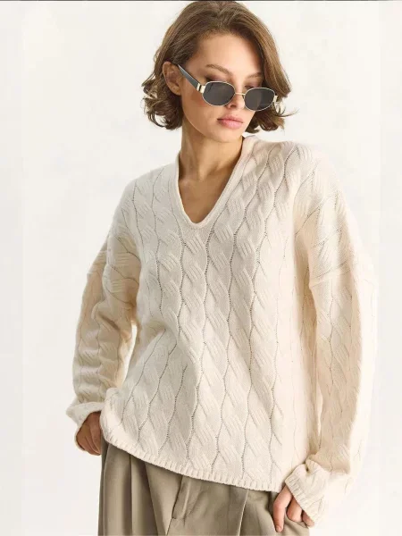 Bianco Lucci Pulover Pullover kremna