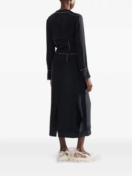 Fustă midi Erdem din satin negru