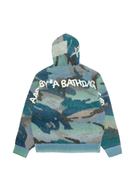 Hanorac cu glugă Aape By A Bathing Ape cu imagine cu model camuflaj albastru