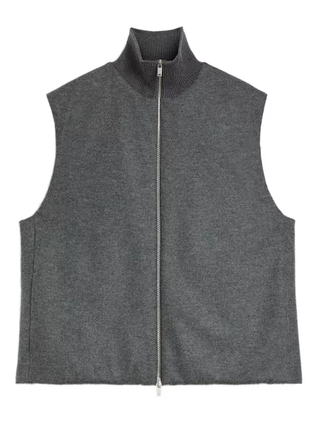 Vestă Jil Sander de lână gri