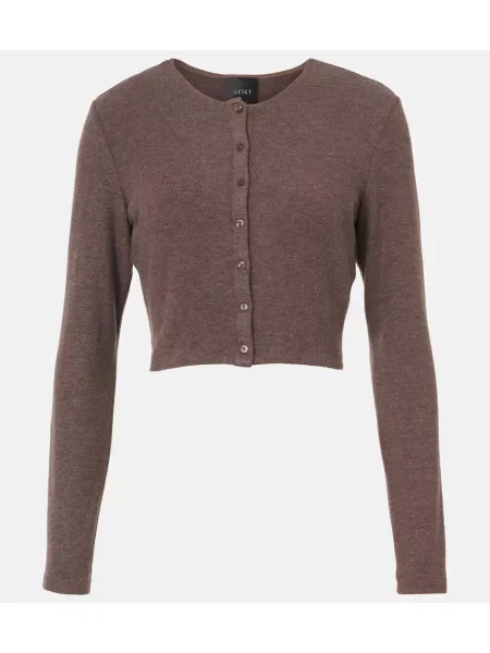 Kardigan Leset z dżerseju o krotszym kroju brązowy