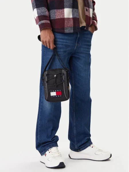 Torbica za okrog pasu Tommy Jeans Tjm Archive Reporter Črna bela