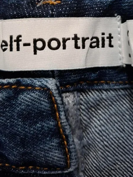 Blugi evazați Self-portrait albastru