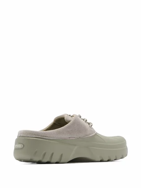 Mules Crocs με κορδόνια με δαντέλα περιδέραιο πράσινο