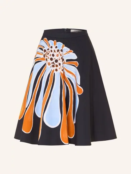 Dorothee Schumacher Sukně Flower Power tmavě / oranžová / tmavě modrá