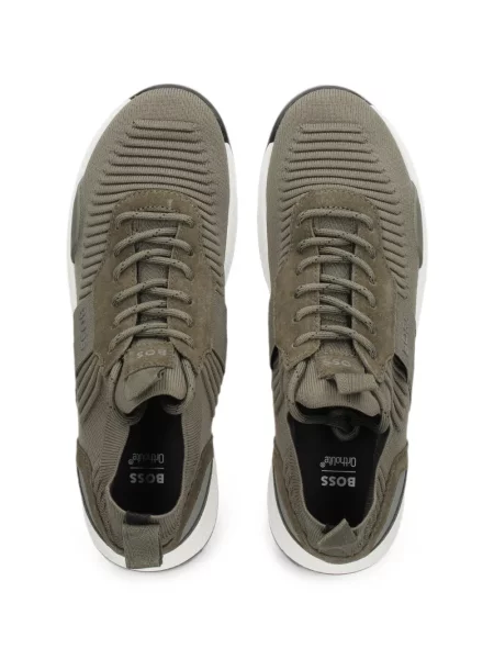 Sneakerși Boss cu imagine verde