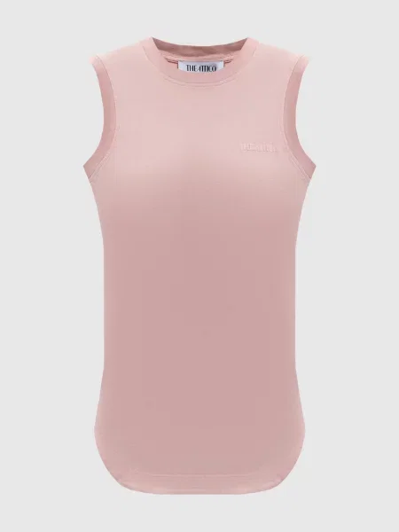 Топ The Attico с вышивкой розовый