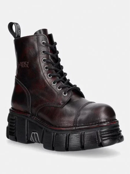 New Rock bocanci pentru femei din piele PULIK OLD ROJO