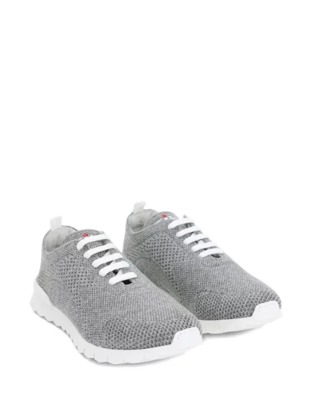 Sneakerși Kiton cu șireturi tricotate gri