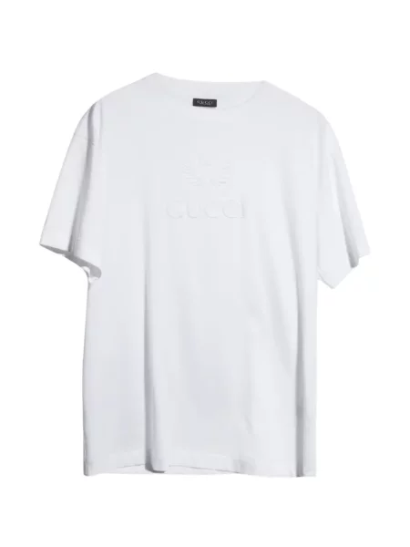 Tricou Gucci cu broderie alb