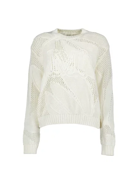 Dzianinowy sweter Max Mara biały