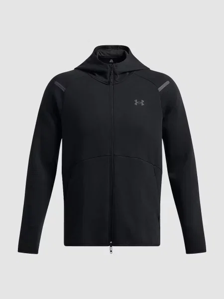 Кофта спортивна Under Armour Ua Unstoppable Flc Fz Hd Eu бавовна/поліестер чорний