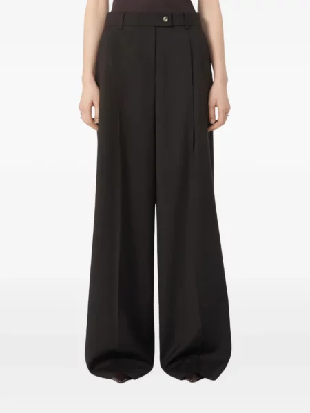 Pantaloni Sportmax de lână maro