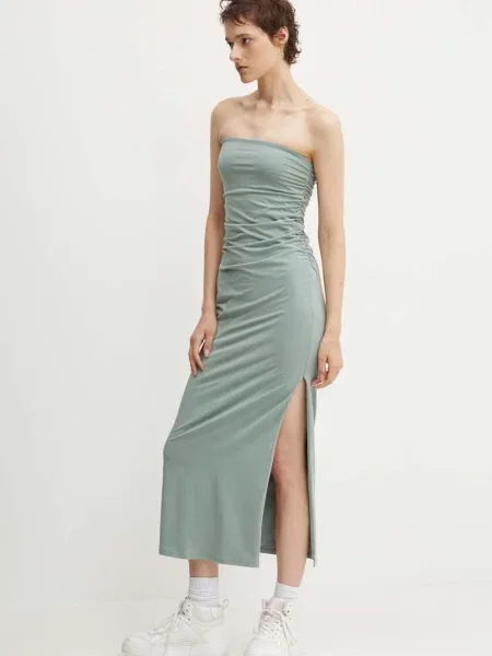 Šaty Abercrombie & Fitch midi tyrkysová