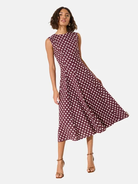 Friends Like These Rochie roșu burgundy alb