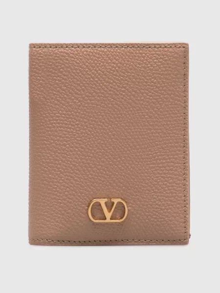 Кожаный кошелек Valentino бежевый