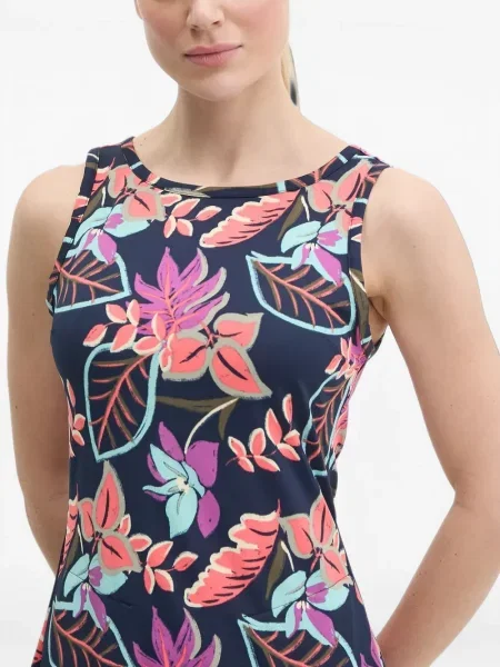 Rochie mini Columbia cu model floral cu imagine albastru