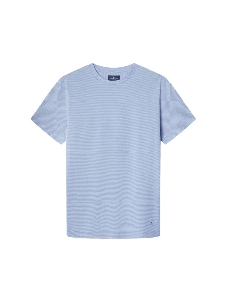 Hackett London Tričko Birdseye svetlomodrá biela