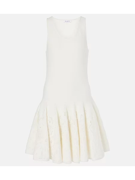 Rochie Alaïa din dantelă alb