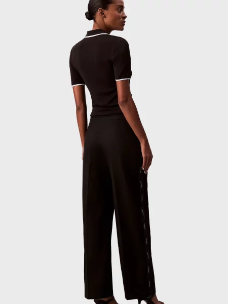 Брюки Calvin Klein Jeans в полоску черные