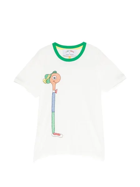 Tricou Mira Mikati cu broderie alb