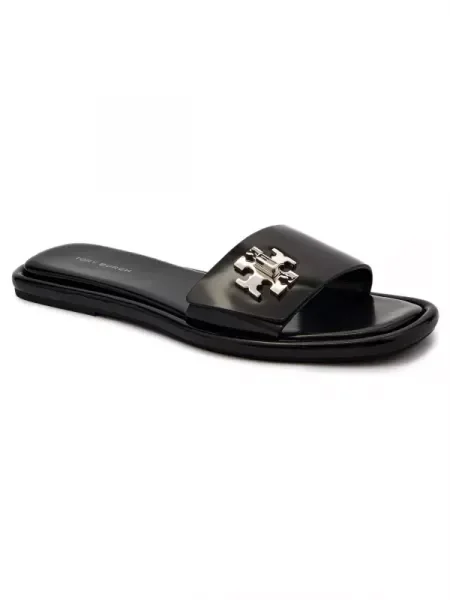 TORY BURCH Bőr papucs T LOCK fekete