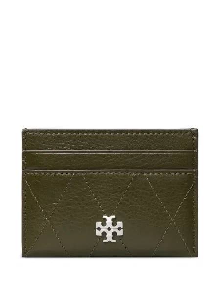 Matlasat portofel Tory Burch cu autograf verde