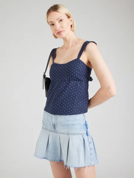 HOLLISTER Top bleumarin alb