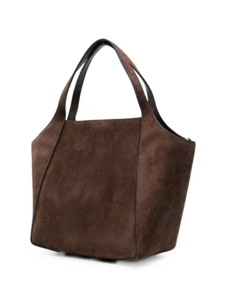 Geantă shopper Brunello Cucinelli din piele de căprioară maro