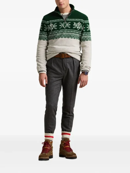 Polo Polo Ralph Lauren cu imagine de lână de costum verde