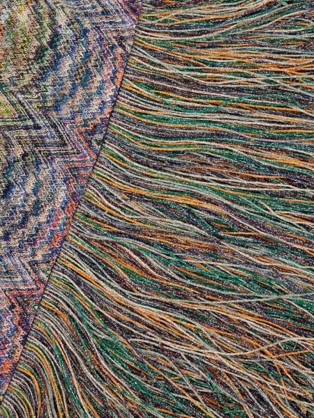 Fular Missoni cu franjuri albastru
