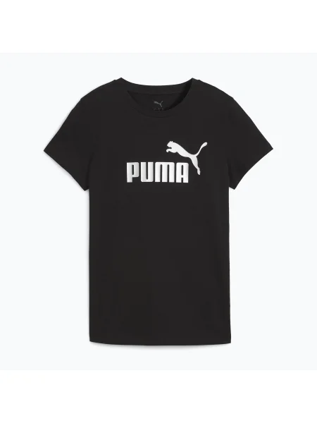 Tricou pentru femei PUMA ESS Metallic No. 1 Logo Tee puma black/metallic silver negru